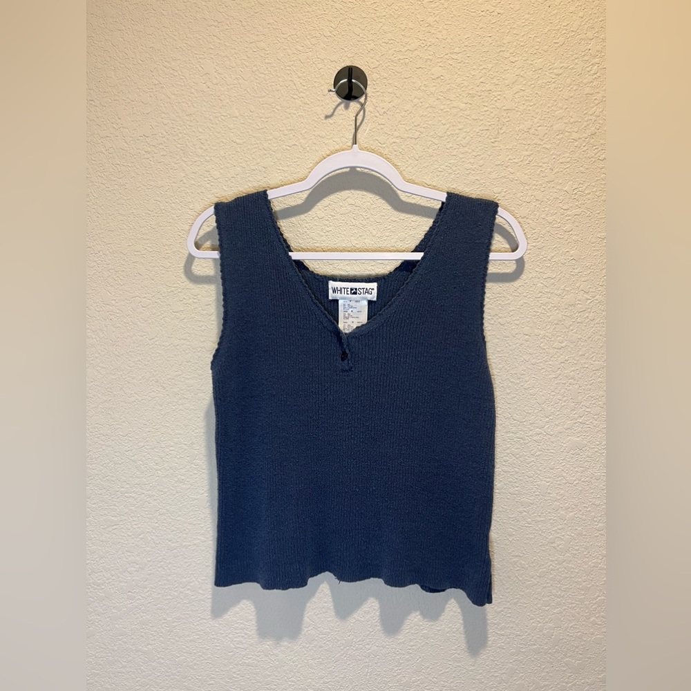 Dark Blue Knit Tank Top
